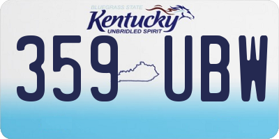 KY license plate 359UBW