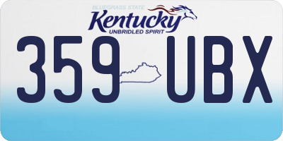 KY license plate 359UBX