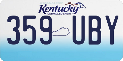 KY license plate 359UBY