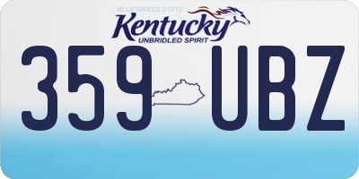 KY license plate 359UBZ