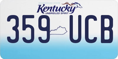 KY license plate 359UCB