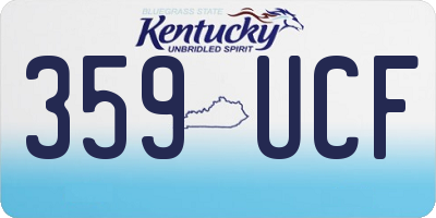 KY license plate 359UCF