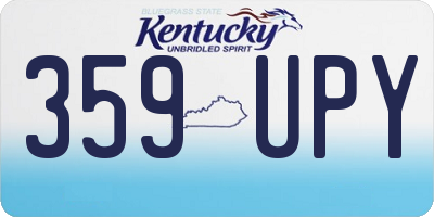 KY license plate 359UPY