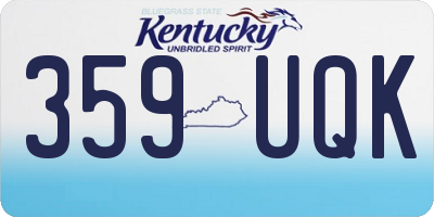 KY license plate 359UQK