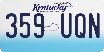 KY license plate 359UQN