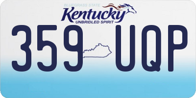 KY license plate 359UQP