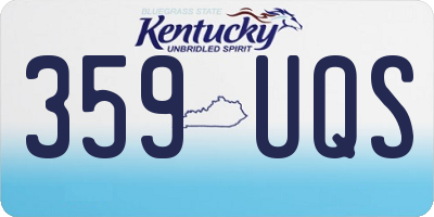 KY license plate 359UQS