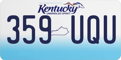 KY license plate 359UQU