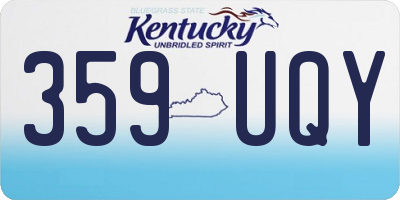 KY license plate 359UQY