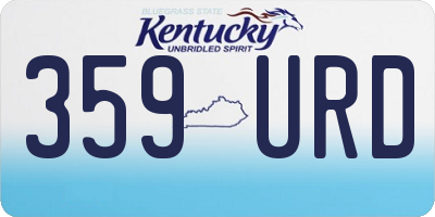 KY license plate 359URD