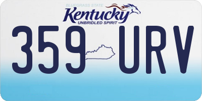 KY license plate 359URV