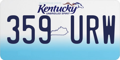 KY license plate 359URW