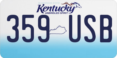 KY license plate 359USB