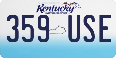 KY license plate 359USE