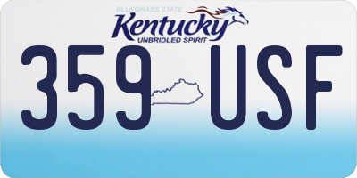 KY license plate 359USF