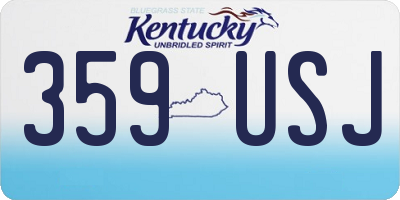 KY license plate 359USJ