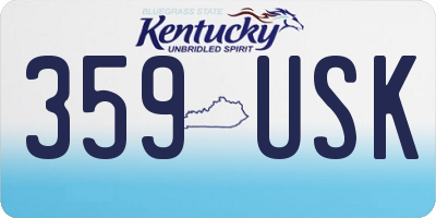 KY license plate 359USK