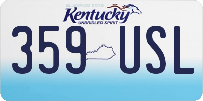 KY license plate 359USL