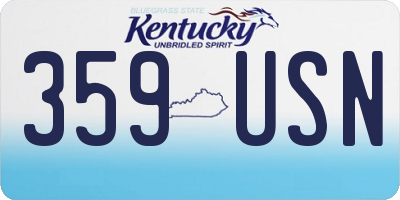 KY license plate 359USN