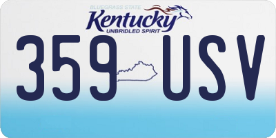KY license plate 359USV