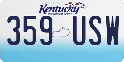 KY license plate 359USW