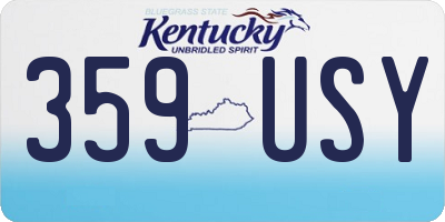 KY license plate 359USY