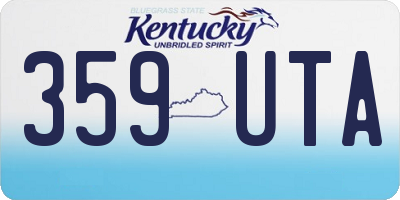 KY license plate 359UTA