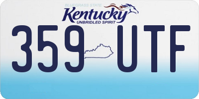 KY license plate 359UTF