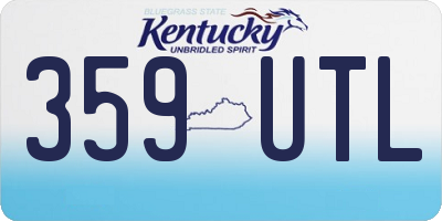 KY license plate 359UTL