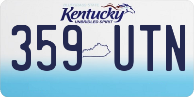 KY license plate 359UTN