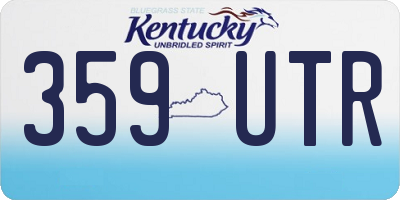 KY license plate 359UTR