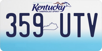 KY license plate 359UTV