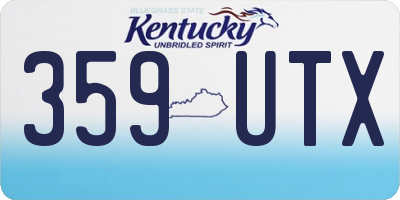 KY license plate 359UTX