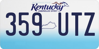 KY license plate 359UTZ