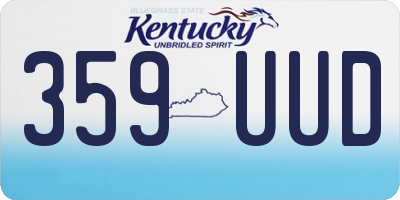 KY license plate 359UUD