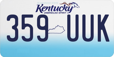 KY license plate 359UUK