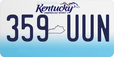 KY license plate 359UUN