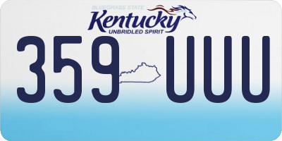 KY license plate 359UUU