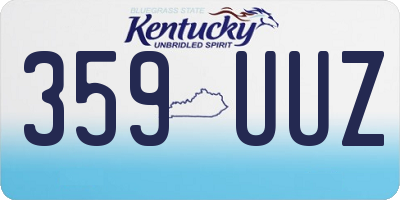 KY license plate 359UUZ