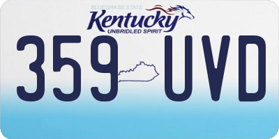 KY license plate 359UVD