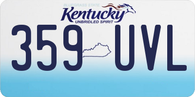 KY license plate 359UVL