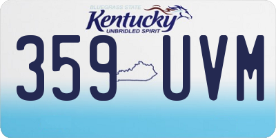 KY license plate 359UVM