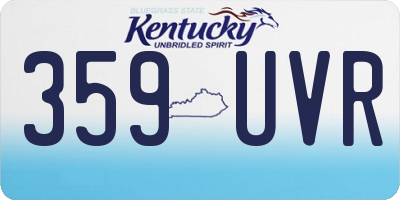 KY license plate 359UVR