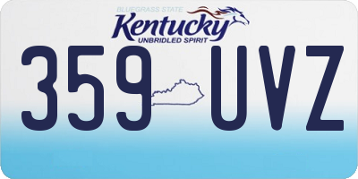 KY license plate 359UVZ