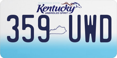 KY license plate 359UWD