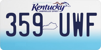 KY license plate 359UWF
