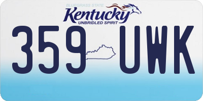 KY license plate 359UWK