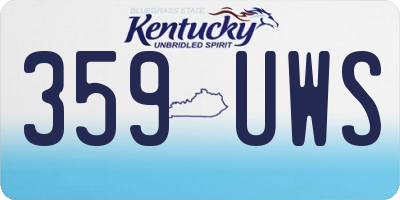 KY license plate 359UWS