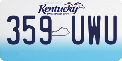 KY license plate 359UWU