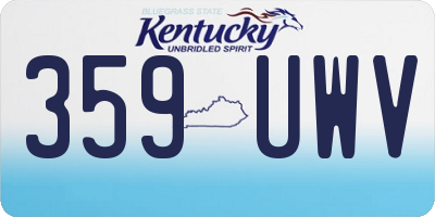 KY license plate 359UWV